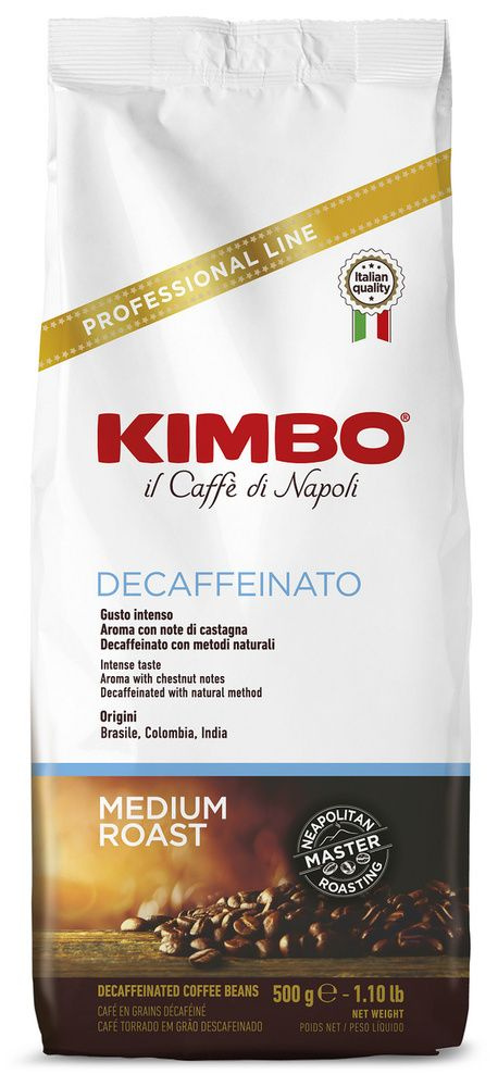 Кофе в зернах Kimbo Decaffeinato (без Кофеина), 500 г #1