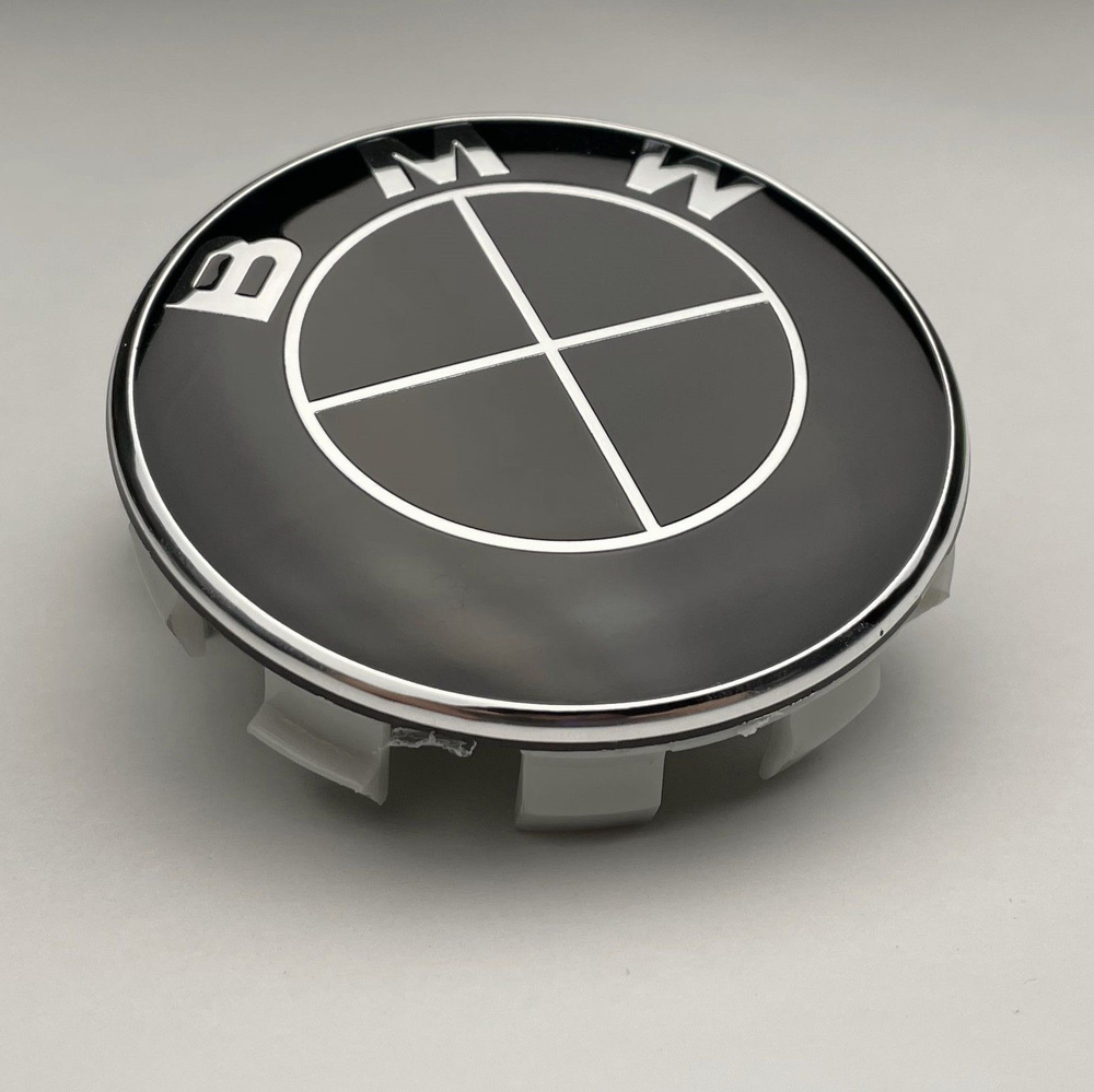 Колпак - заглушка (крышка) ступицы на литые диски для БМВ classic черный 1 шт. с эмблемой  #1