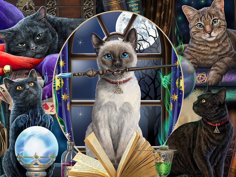 Пазл стерео Prime 3D "Коллаж "Магия кошек", 500 деталей,61х46 см #1