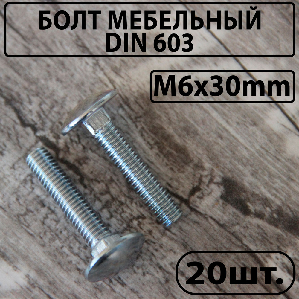 Master Болт M6 x 6 x 30 мм, головка: Полукруглая, 20 шт. 160 г #1