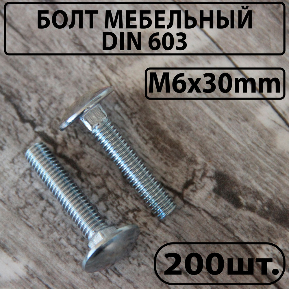 Master Болт M6 x 6 x 30 мм, головка: Полукруглая, 200 шт. 1600 г #1