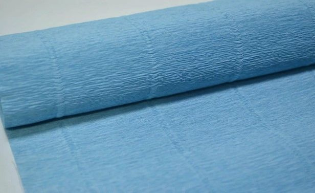 Бумага гофрированная простая, 180гр 556 голубая Cartotecnica Rossi (Италия)  #1