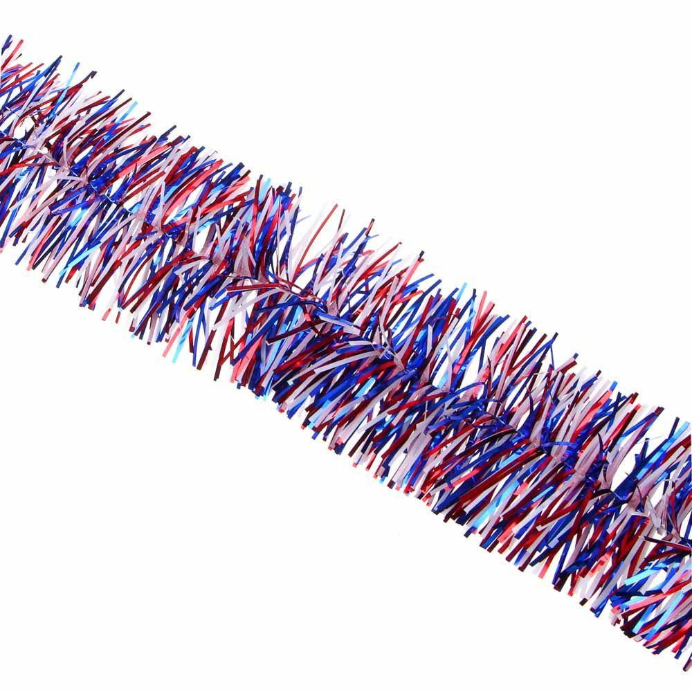 Мишура трехцветная СНОУ БУМ, ПВХ, 200*9 см, красный/белый/синий  #1