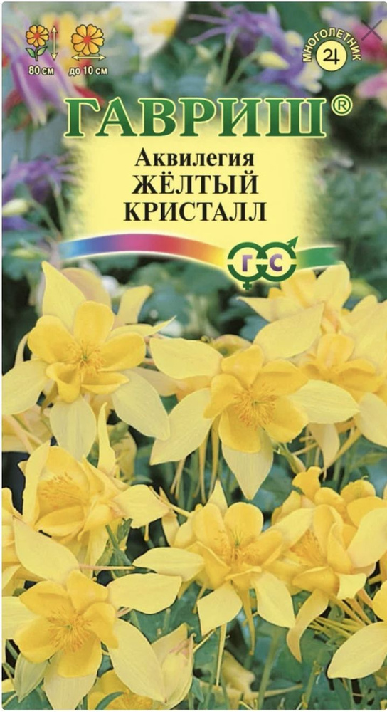 Аквилегия ЖЕЛТЫЙ КРИСТАЛЛ, 1 пакет, семена 0,05 гр, Гавриш, культурная водосбор  #1