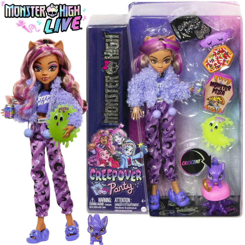 Monster High Куклы и аксессуары для ночевки, Клодин Вульф, Вечеринка  криповеров - купить с доставкой по выгодным ценам в интернет-магазине OZON  (1322001027)