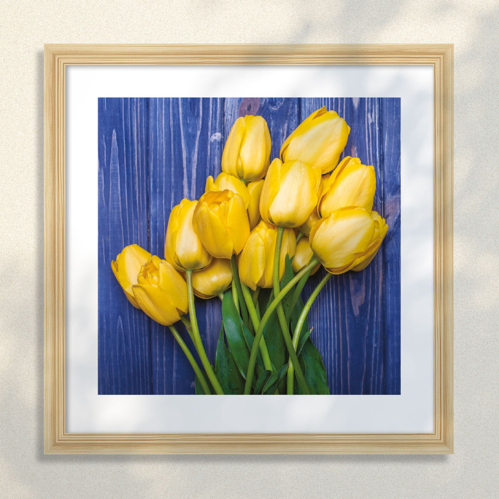 Картина в раме Postermarket "Желтые тюльпаны", 40 х 40 см #1