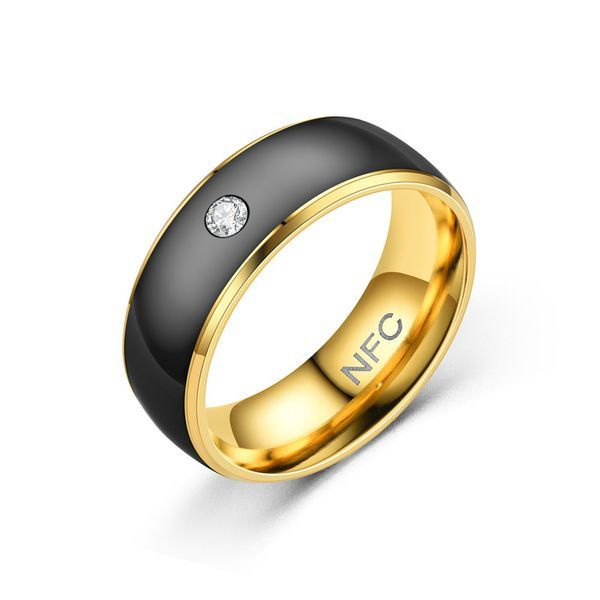 Умное кольцо 18 gold, размер 21,5, NFC, черный #1