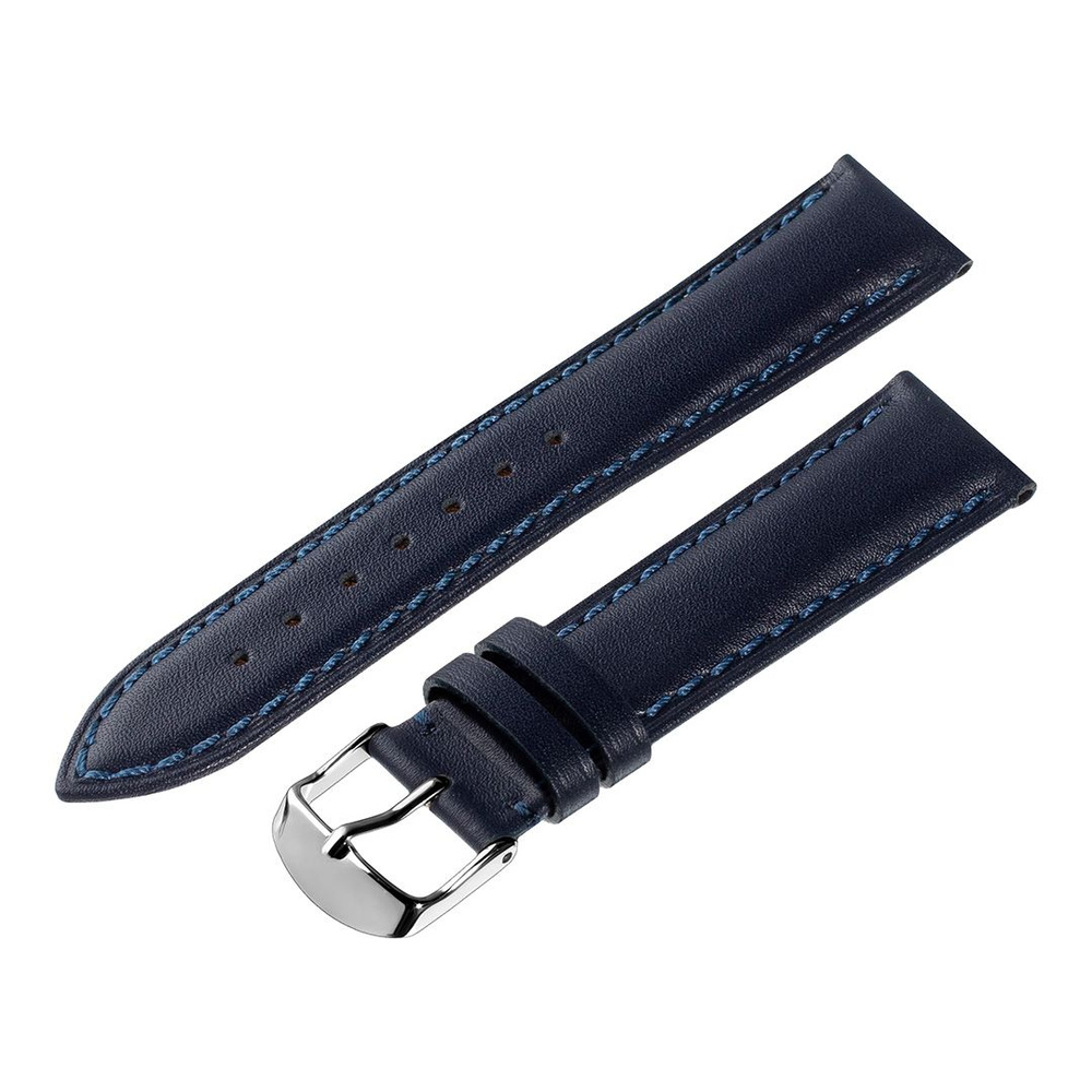 Ремешок для часов кожаный Hightone, ширина 18 мм, синий #1