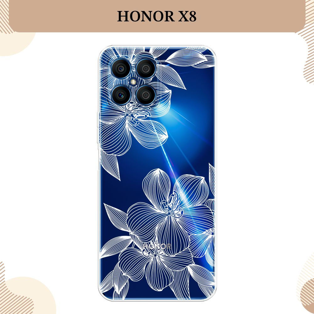 Силиконовый чехол на Honor X8 / Хонор Х8, Крокус, прозрачный #1