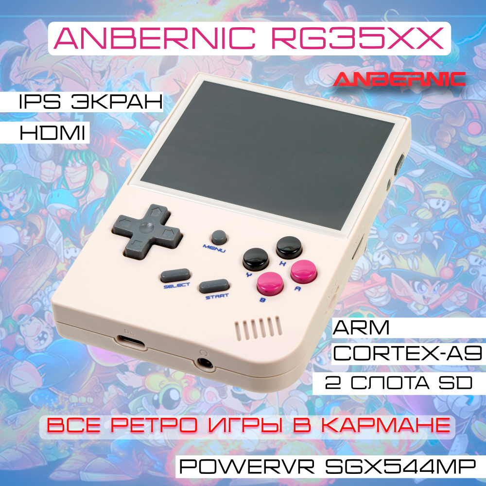 Anbernic RG35XX серая. Портативная игровая консоль. Приставка. Карта памяти 64ГБ. Полный набор игр.  #1
