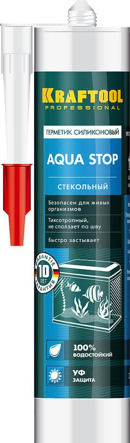 Герметик силиконовый KRAFTOOL 300 мл, стекольный, прозрачный KRAFTSIL GX107 AQUA STOP ()  #1