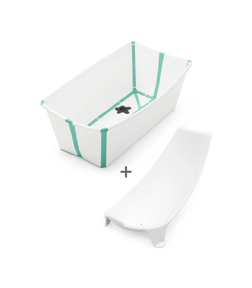 Ванночка с горкой Stokke Flexi Bath Bundle, Tub with Newborn Support Transparent Green 531508  #1
