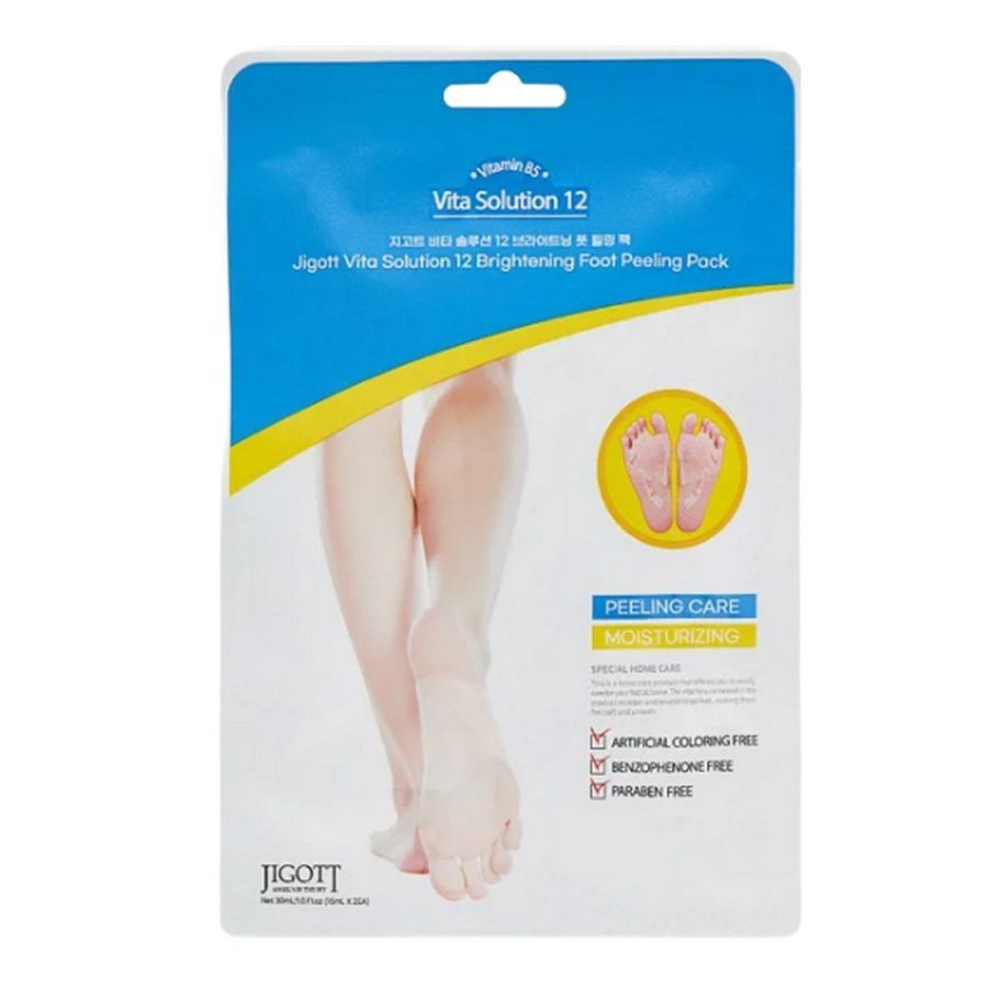 Jigott Маска-носки с эффектом пилинга для ног / Vita Solution 12 Brightening Foot Peeling Pack, 30 мл #1