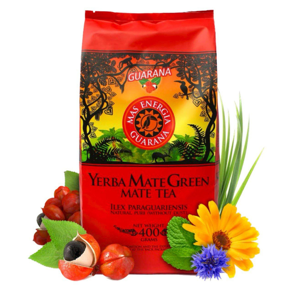 Мате чай Mate Green Mas Energia Guarana, 400 гр. (тонизирующий с гуараной) (йерба матэ)  #1