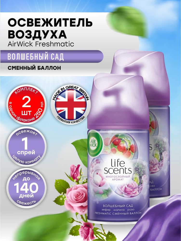 AIRWICK Life Scents Сменный баллон Волшебный сад 250 мл. х 2 шт #1