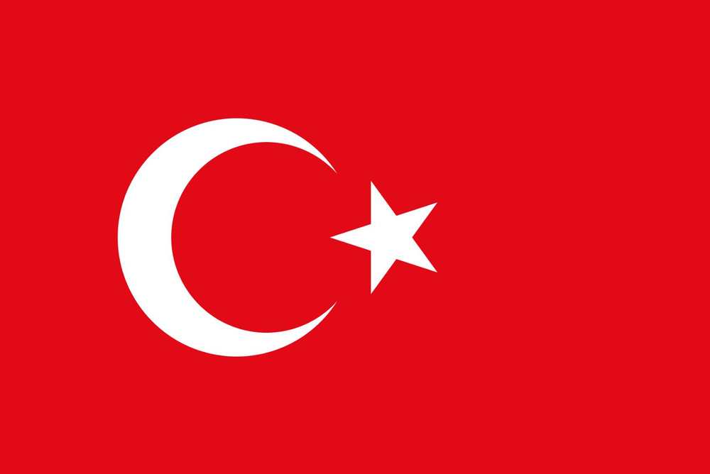 Двусторонний флаг Турции 40х60 см на лодку, катер или яхту с люверсами  #1