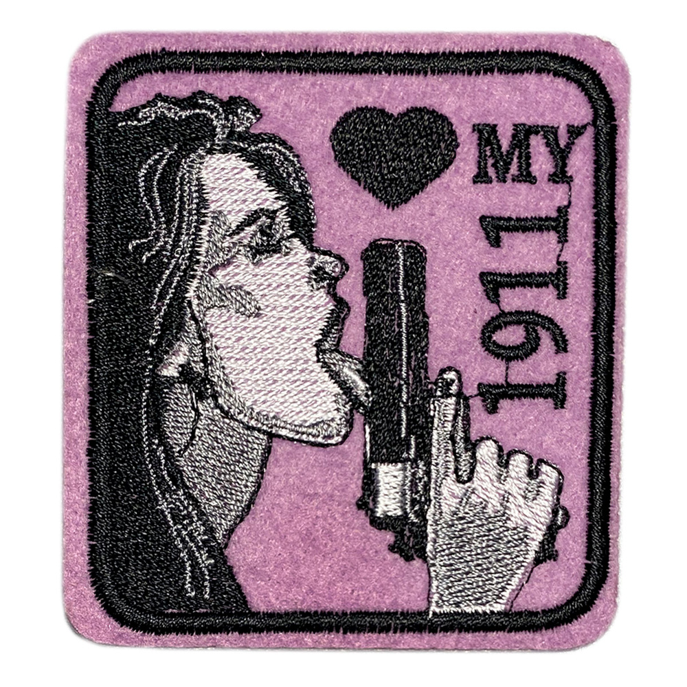 Нашивка, шеврон, патч (patch) I love my 1911, размер 7,5*6,8 см #1