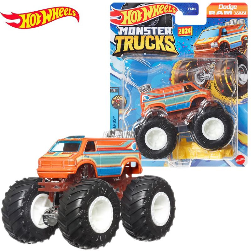 Машинка Mattel Hot Wheels Monster Trucks Монстр трак 2024 FYJ44 Dodge Ram Van #1