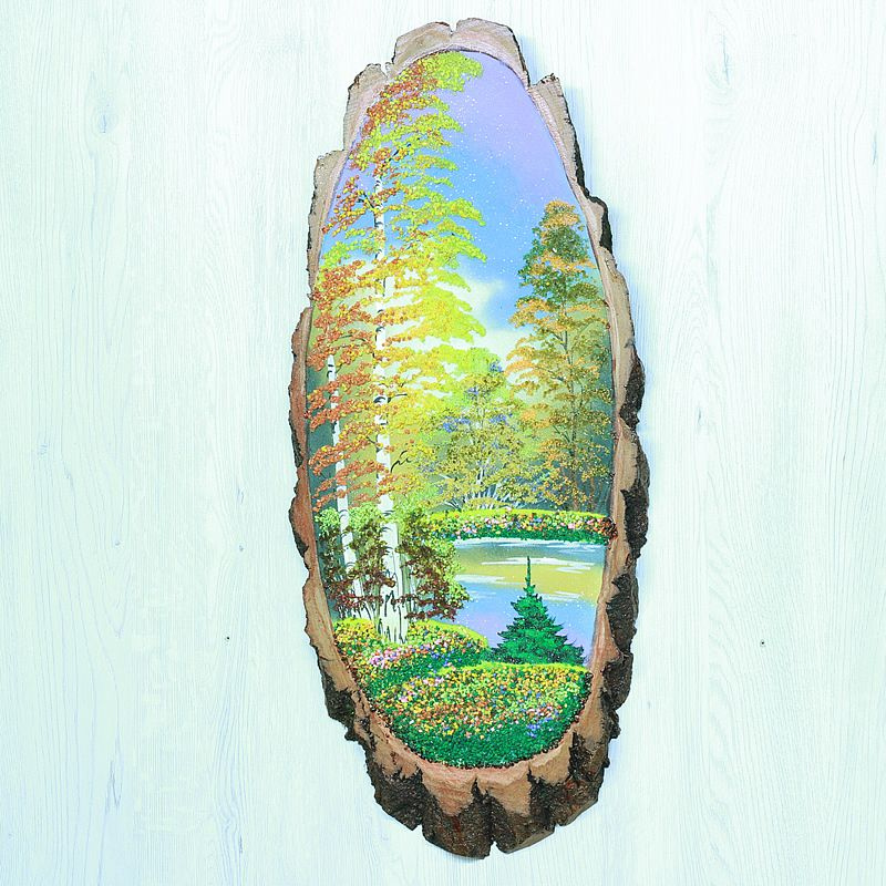 14160961 - Картина на спиле дерева русские березы 60 см осень - купить ...