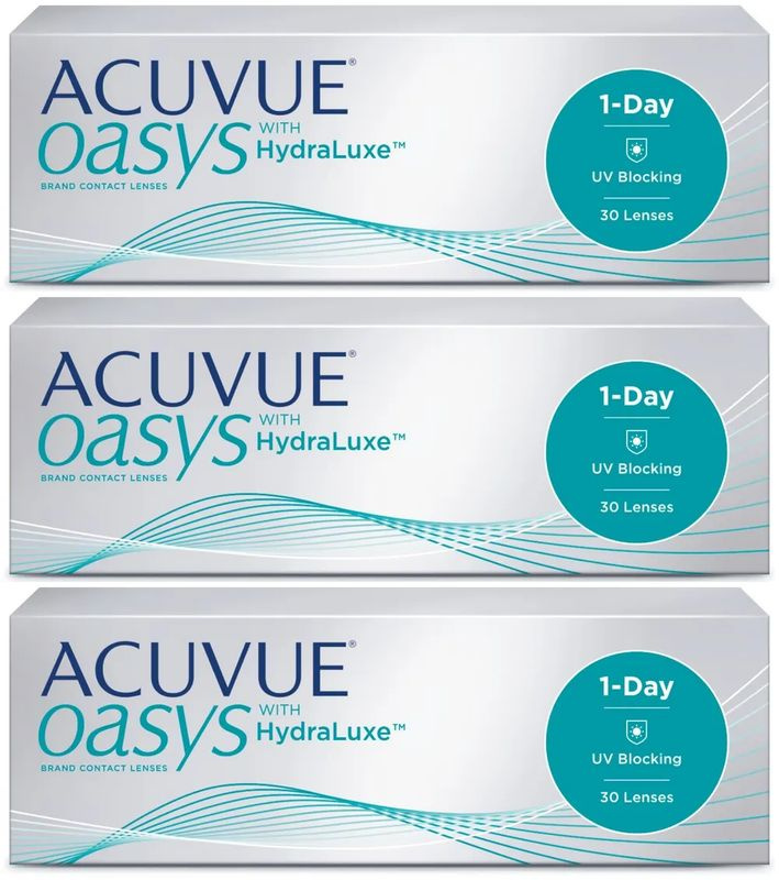 1-Day ACUVUE Oasys +2.25 / 14.3 / 8.5, 90 штук (3 пачки по 30 линз) контактные однодневные силикон-гидрогелевые #1