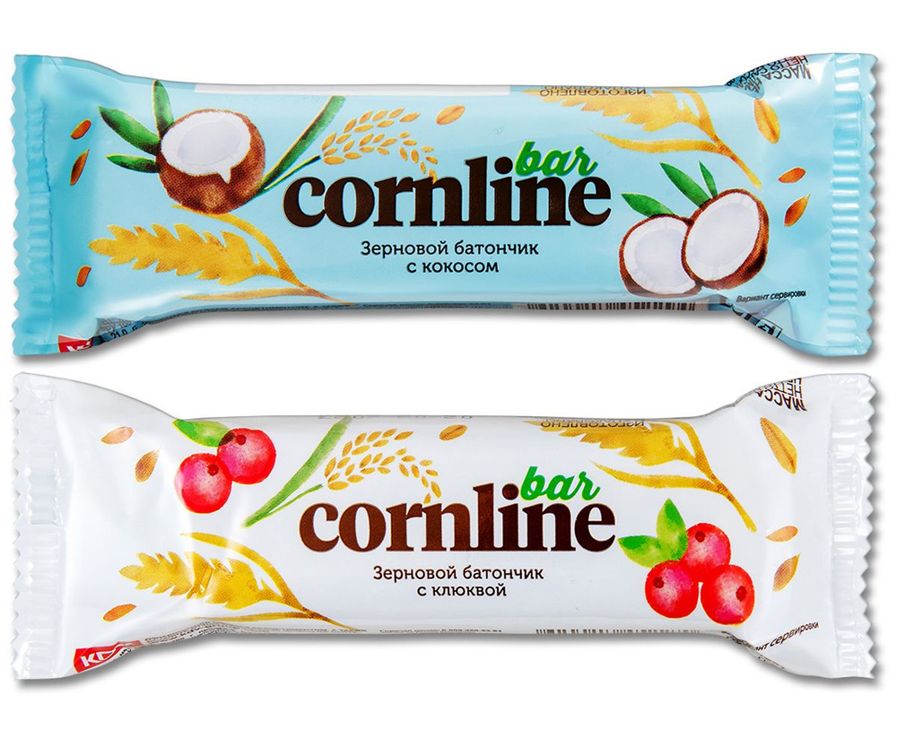 Злаковой батончик "Cornline Bar" 2 вида с клюквой и кокосом, 30 г, 2 шт.  #1