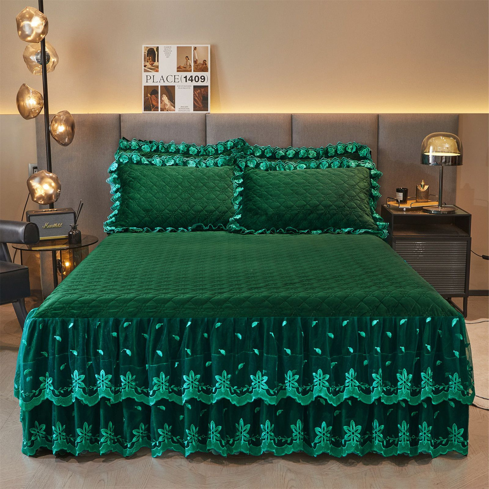 AiWinsure Покрывало с наволочками velvet bedspreads, Микровельвет с размерами: 200 x 180 см  #1