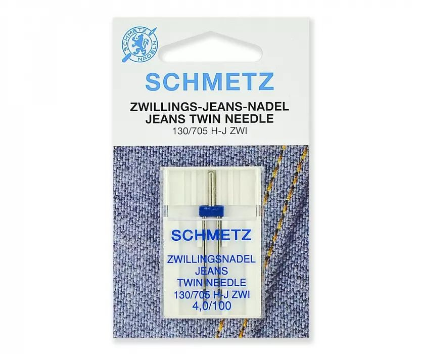 Иглы Schmetz для джинсы двойные № 100/4.0, 1 шт. #1
