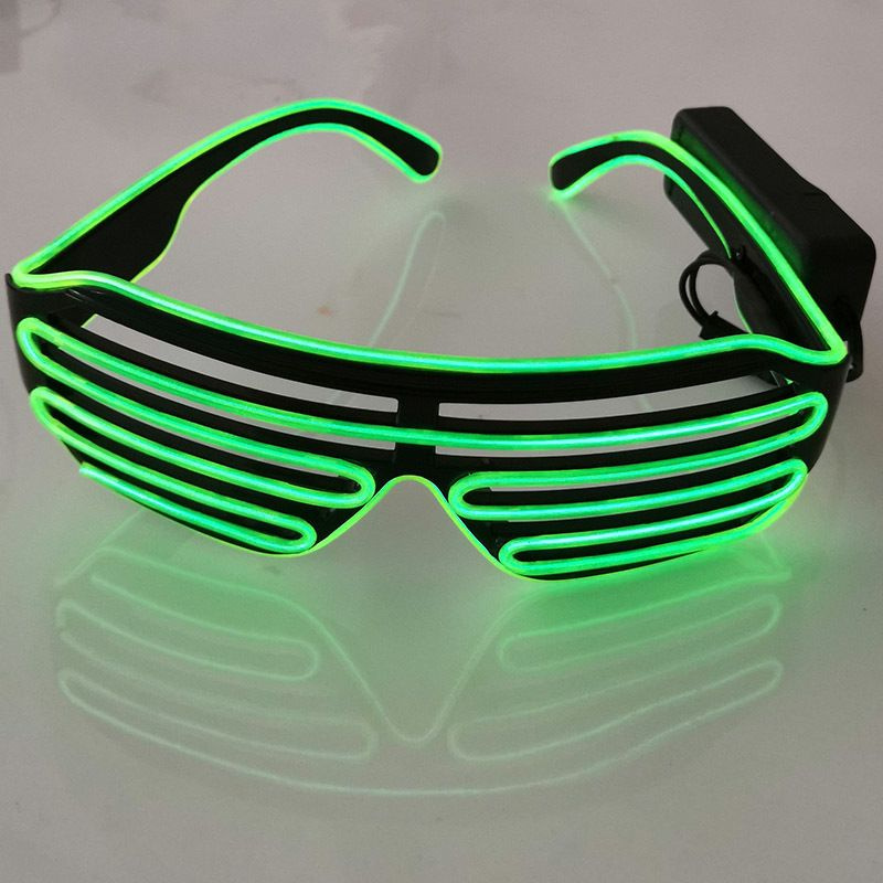 Светящиеся LED очки неоновые мерцающие Rave, зеленый #1