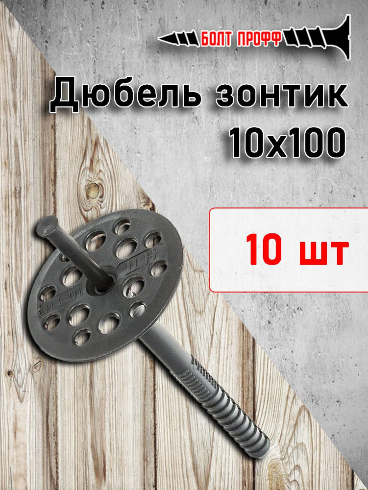 БОЛТ ПРОФФ Дюбель 10 мм x 100 мм 10 шт. #1