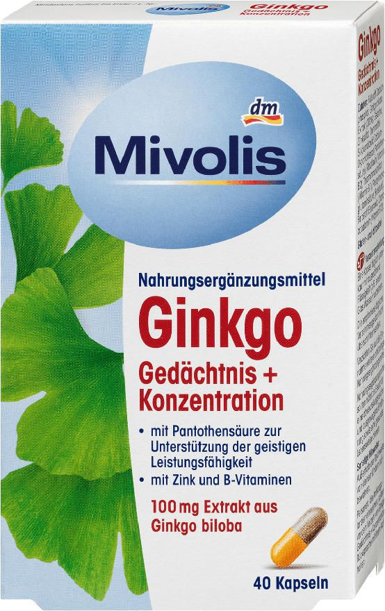 Mivolis Ginkgo Gedachtnis + Konzentration, Миволис Гинкго Память и Концентрация, 40 шт  #1