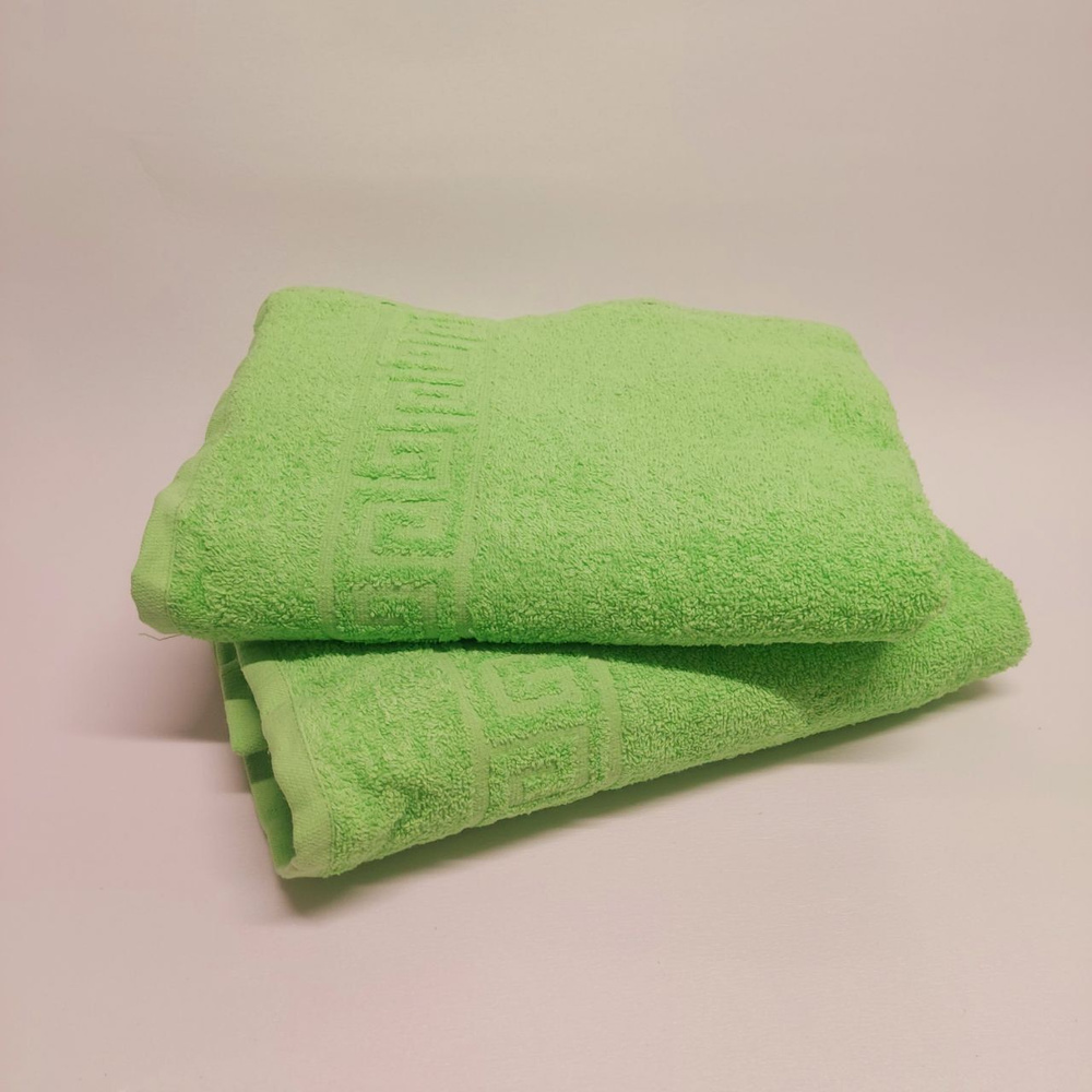"Ашхабадский текстильный комплекс" Набор банных полотенец, Хлопок, 70x140 см, салатовый, светло-зеленый, #1