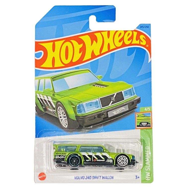 HKJ07 Машинка металлическая игрушка Hot Wheels коллекционная модель Volvo 240 Drift Wagon салатовый  #1