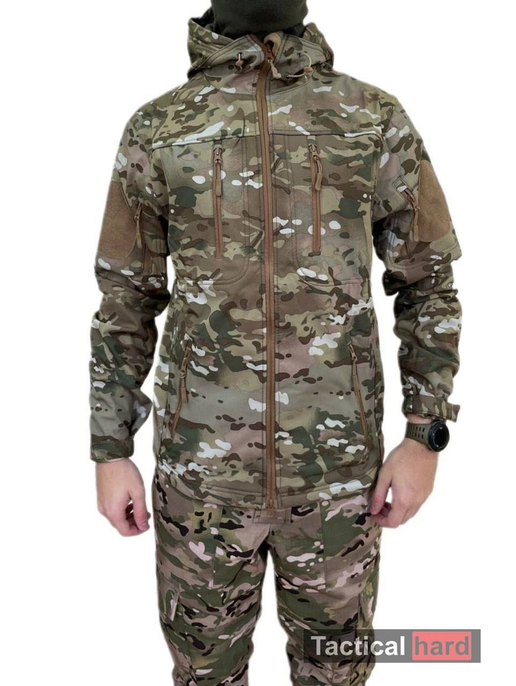 Куртка военная тактическая демисезонная на флисовой подкладке из водоотталкивающего материала soft shell, #1