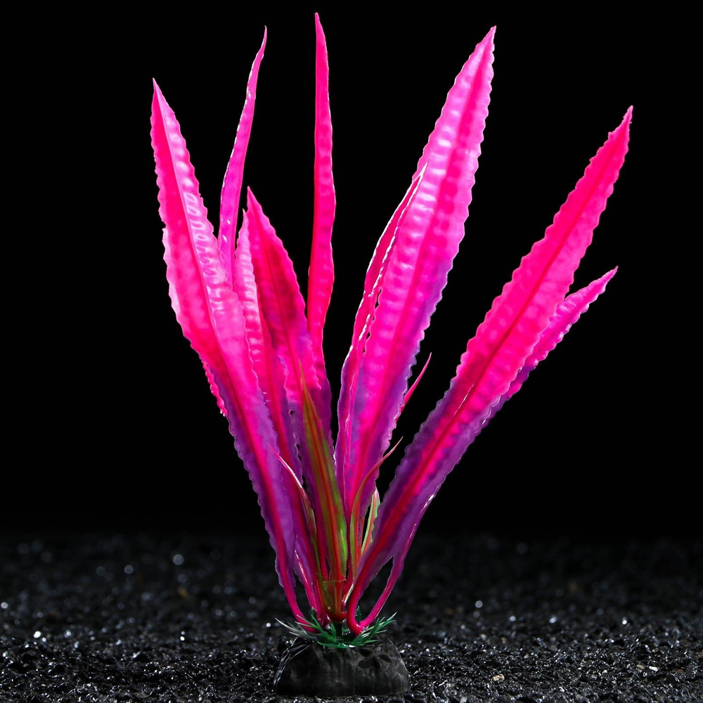 Искусственное аквариумное растение Рапис розовое, 20 см  #1