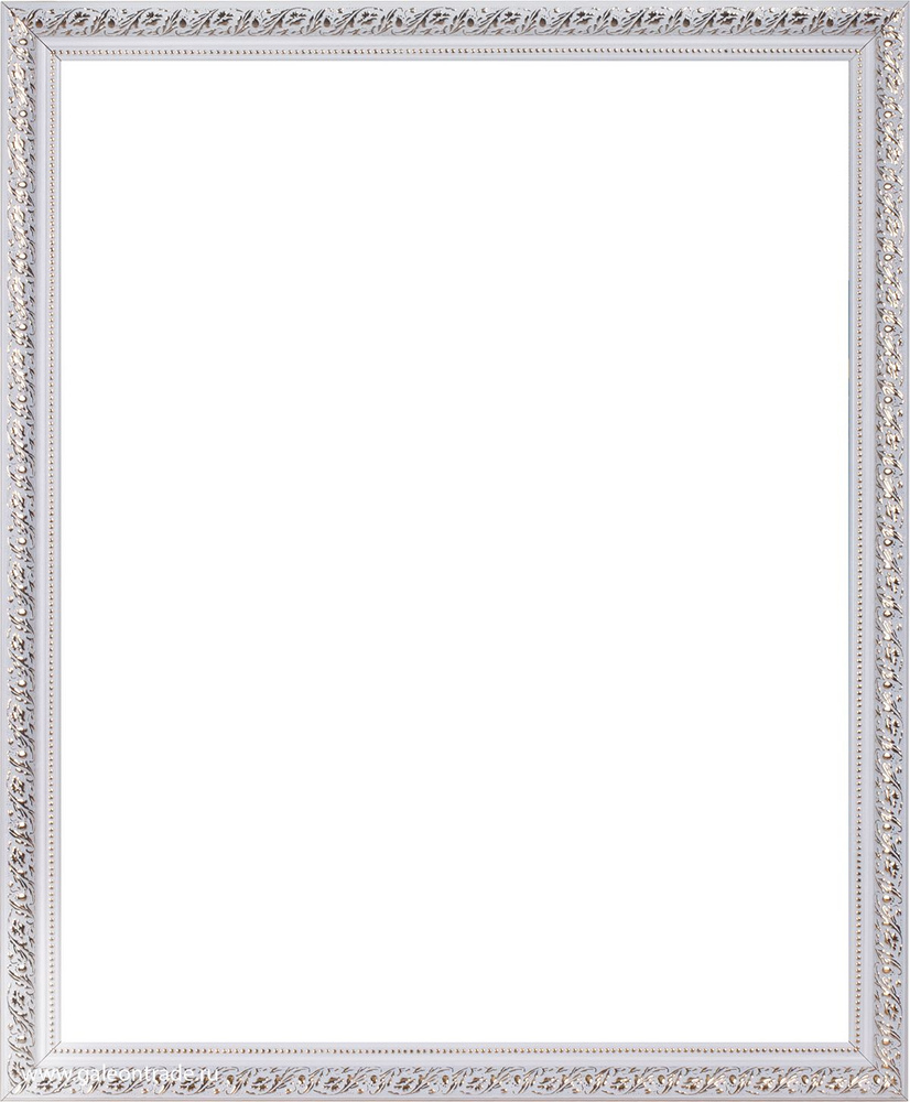 Рамка для картины на холсте 40х50 см., белая с золотым орнаментом  #1