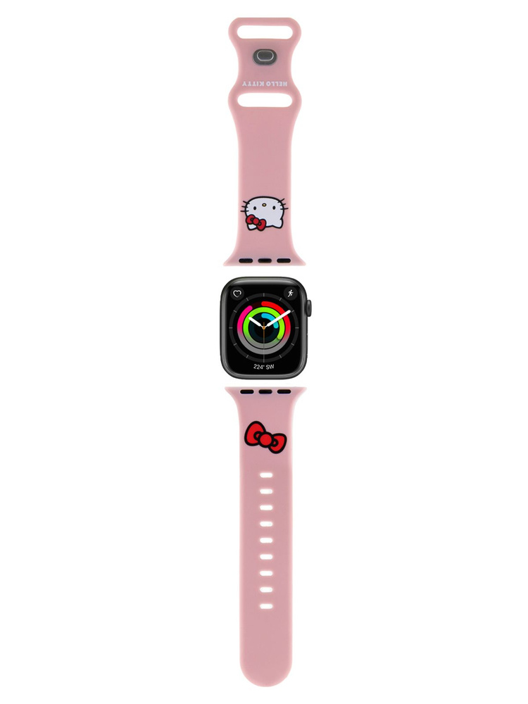 Ремешок Hello Kitty Liquid silicone для Apple Watch 41 40 38 mm на умные часы Эпл Вотч серии 3, 4, 5, #1