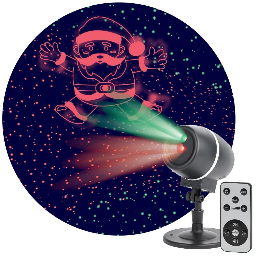 Прожектор, 2 цвета, мультирежим, "Танцующий Санта", ЭРА, ENIOP-06  #1