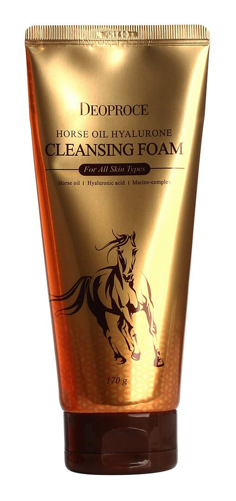 DEOPROCE Питательная пенка с гиалуроновой кислотой и лошадиным жиром Horse Oil Hyalurone Cleansing Foam, #1