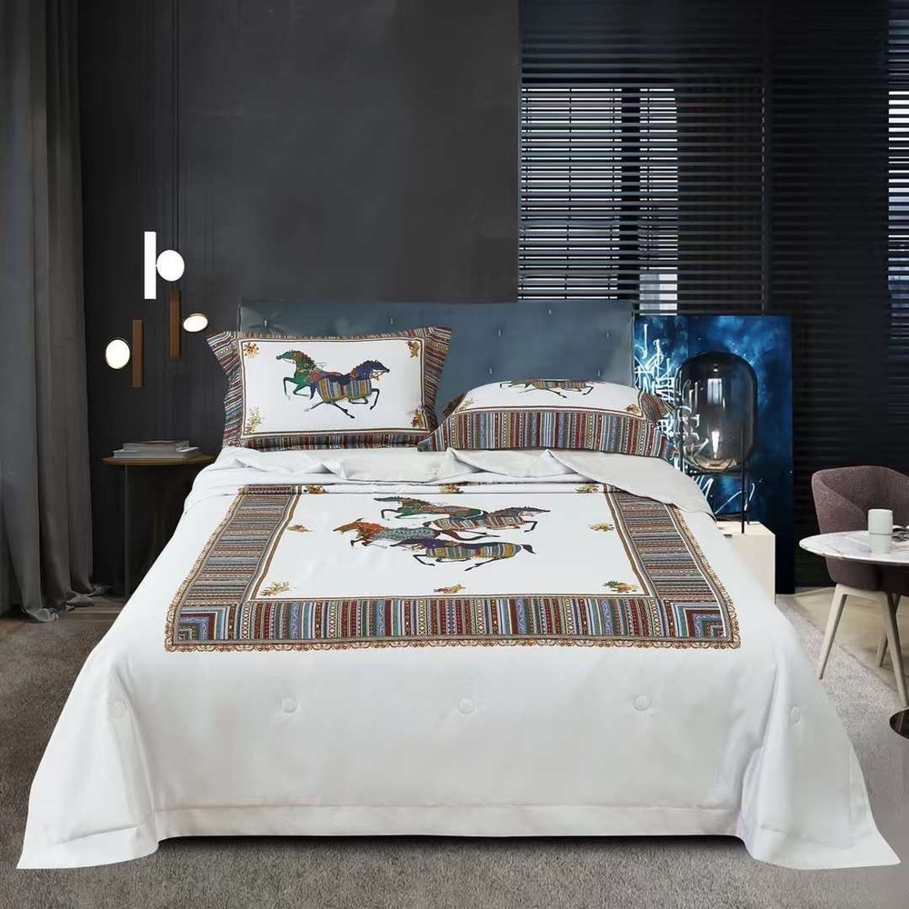 Hermes Комплект постельного белья с одеялом, Евро, наволочки 50x70  #1