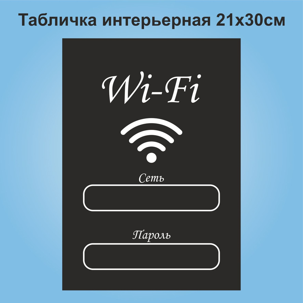 Табличка интерьерная "Wi-Fi, сеть+пароль", 21х30 см #1