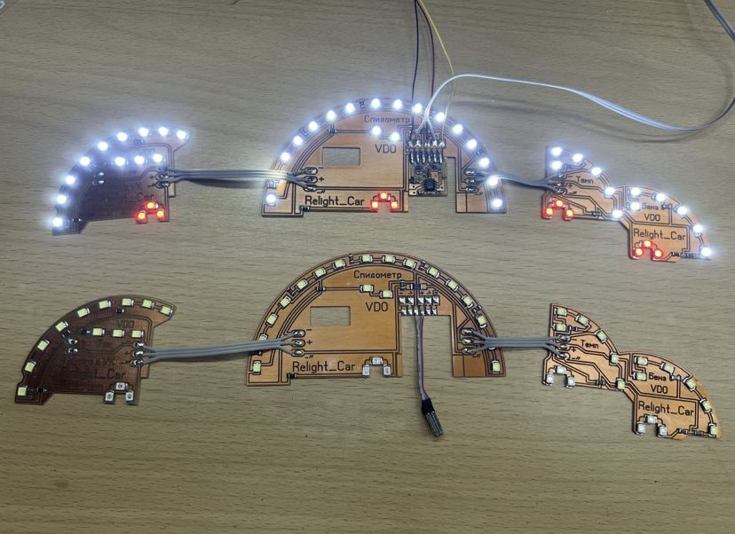 Диодная плата для пересвета приборной панели VDO / Лада Приора / Калина ...