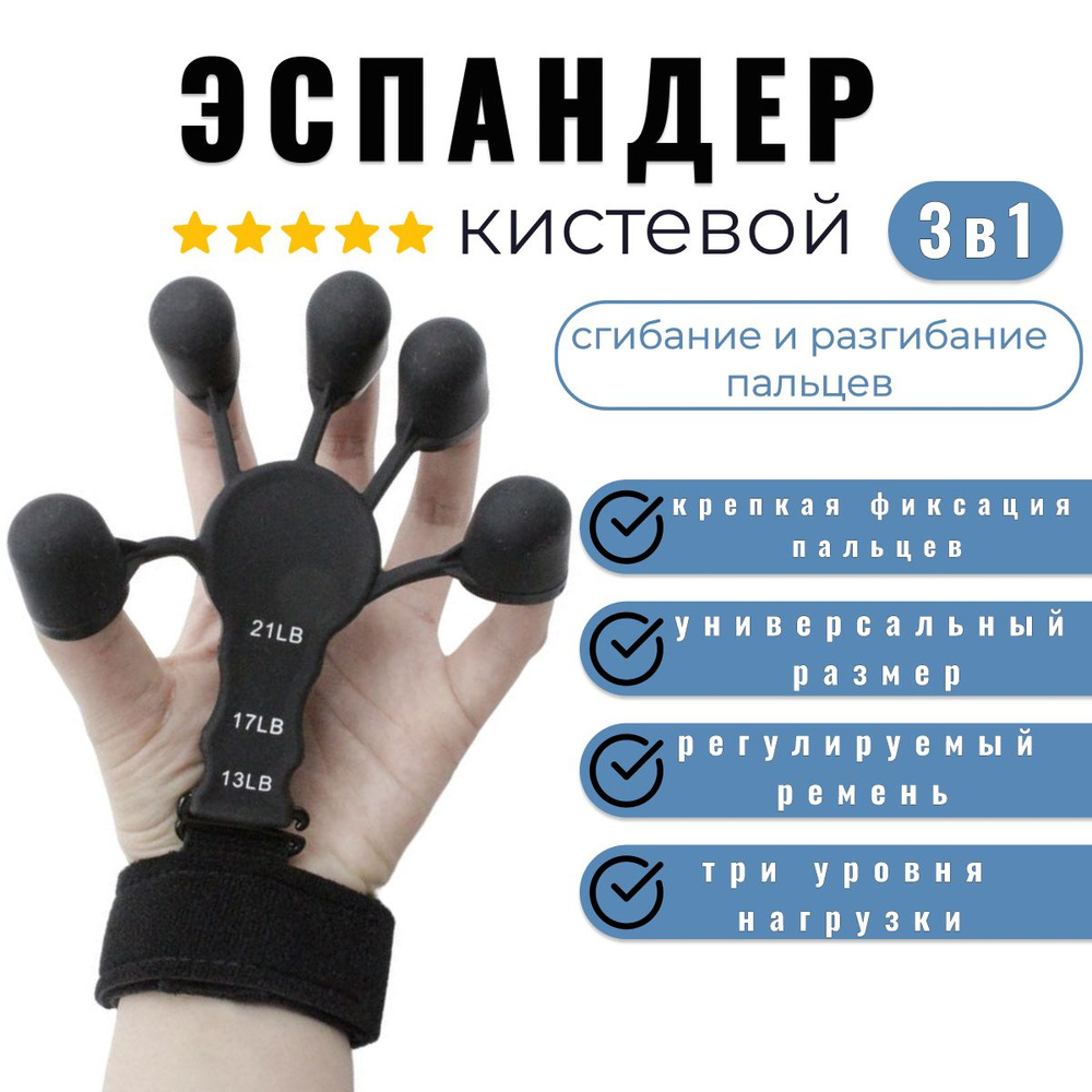 Эспандер для пальцев и кисти рук, сгибание и разгибание пальцев, для ...