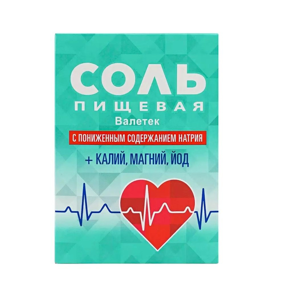 Соль пищевая Валетек с пониж. содерж. натрия + калий, магний, йод, Россия, 350 г х 1шт  #1