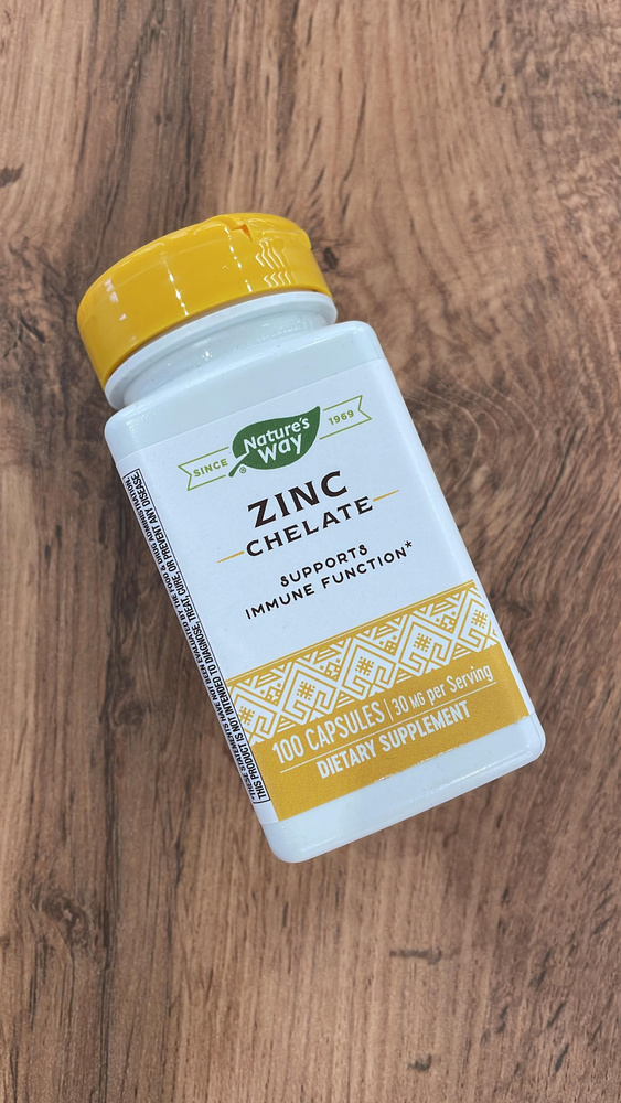 natures way zinc chelate / цинк хелат 100 капсул 30мг купить с