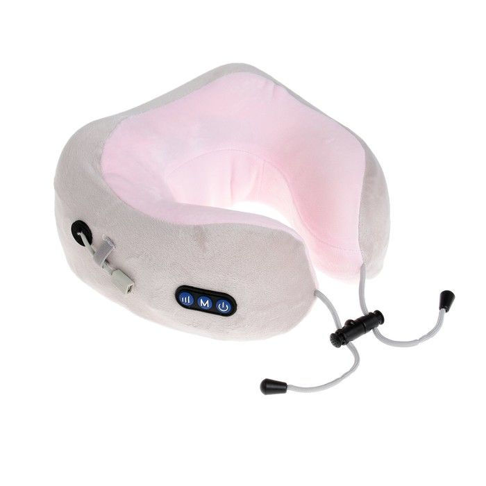 Массажная подушка Luazon LEM-06, 3.7 Вт, 2 вида массажа, ИК- подогрев, АКБ, розовая  #1