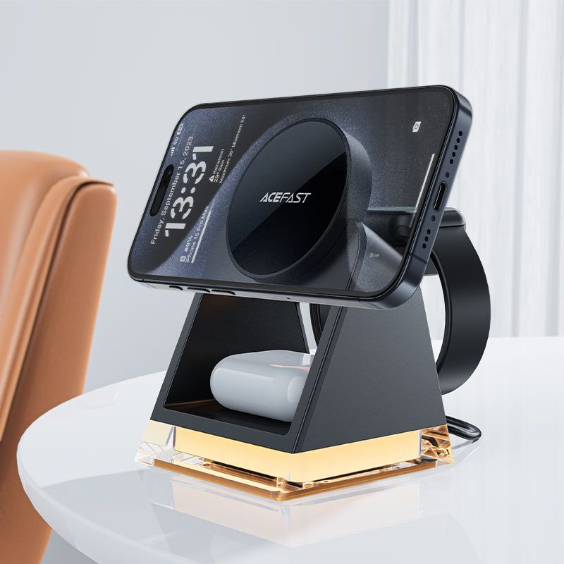 Беспроводная зарядная станция 3in1 20,5W AceFast Wireless Charger Desktop Holder E17, Быстрая зарядка #1