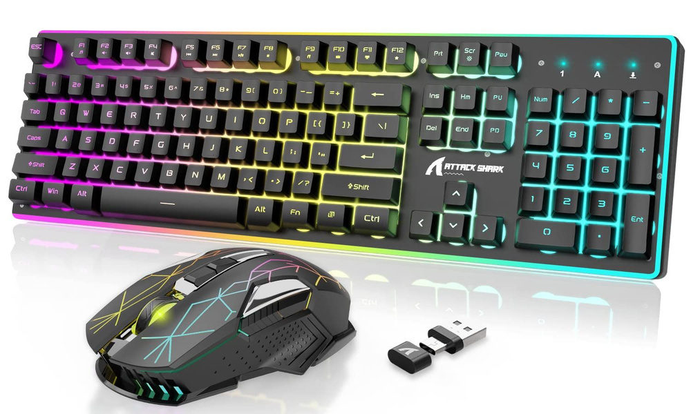 Беспроводная игровая клавиатура и мышь ATTACK SHARK T3 RGB ...