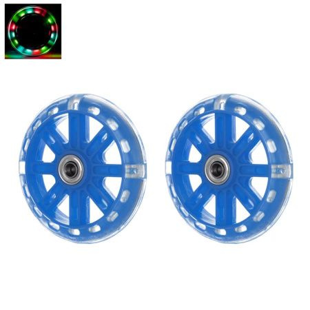 Комплект опорных колес без кронштейна, подшипник, полиуретановые светящиеся колеса/синий 2шт  #1