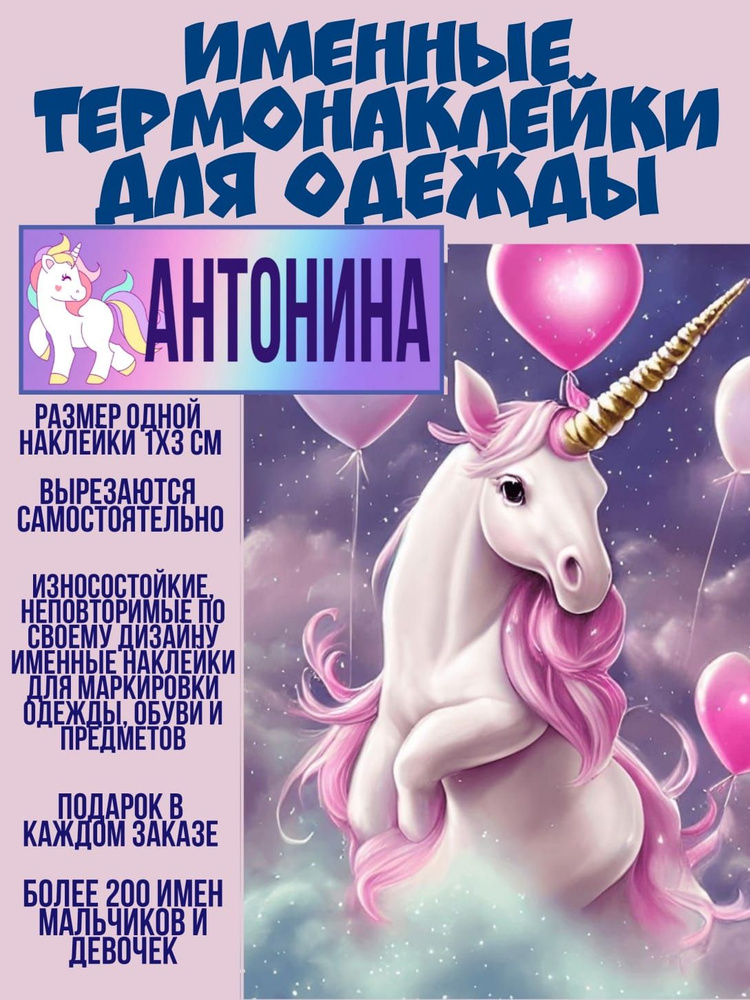 Термонаклейка для одежды с именем АНТОНИНА #1