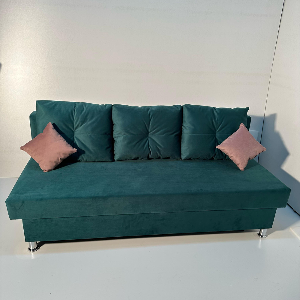 Диван-кровать Диван-кровать Комфорт, механизм Еврокнижка, Выкатной, 190х87х75 см,зеленый  #1